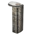 Silver Metal Containers With Cylindrical Shape Textured Surface And Lid Design For Decorative Use 3d model