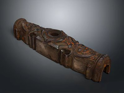 Vintage Wooden Decorative Ornament Set With Intricate Carvings And Detailed Patterns 3d model