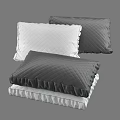 Modern Decorative Pillows With Quilted Texture Ruffle Edges In White And Dark Gray