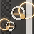 Modern Circular Wall Decor Illuminated LED Ring Design With Various Sizes And Gold Accents
