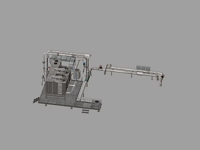 Industrial Equipment Featuring Mechanical Framework Conveyor Belt Control Panel And Platform 3d model