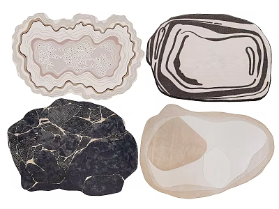 Stylish Rugs With Various Shapes And Textures 3d model Stylish Rugs With Various Shapes And Textures 3d model