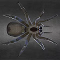 Detailed Dark Purple Spider Figurine With White Ringed Legs And Textured Body