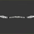 Advanced Futuristic White Black Mechanical Frame With Green Accent Wheels And Geometric Design