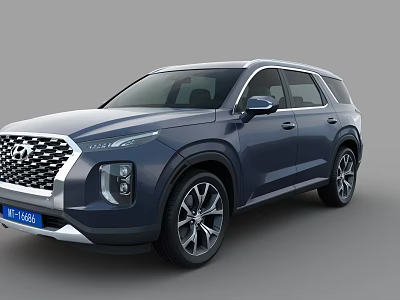 Dark Blue SUV Car With Modern Front Grille And Alloy Wheels Design 3d model