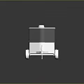 Automotive Parts For Gray Trailer With Dual Wheels White Roof Vent Side Door And Hitch