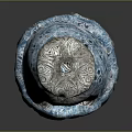 Intricate Blue And Gray Stone Sculpture Carving With Hollow Center Decorative Patterns