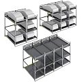 Multi tiered Metal Shelving Building Components With White Elements And Frame Structure 3d model