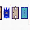 Indoor Basketball Court Design With Multiple Flooring Layouts And Basketball Hoops