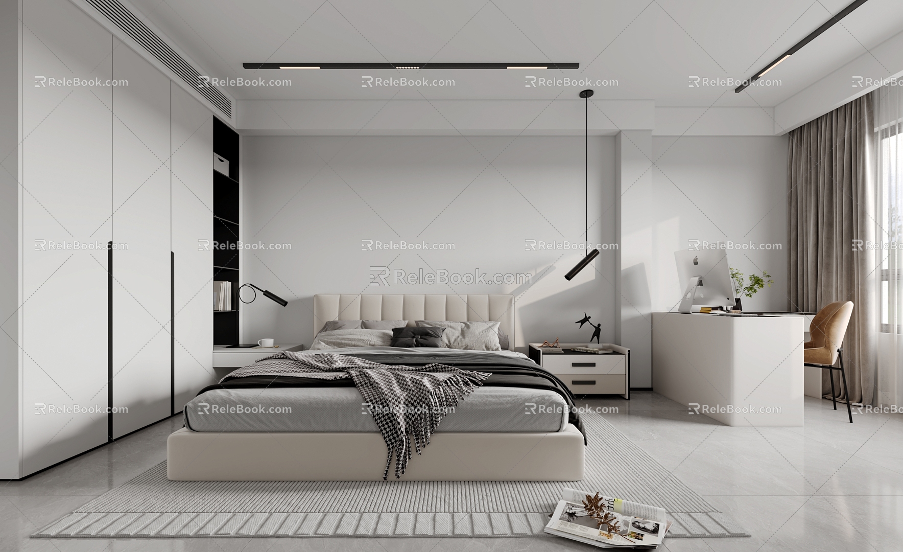 Modern Bedroom Second Floor South Bedroom 3d model