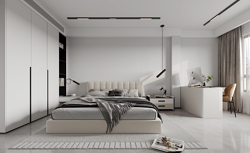 Modern Bedroom Second Floor South Bedroom 3d model