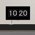 Modern TV Stand With Vase Plant Small Ornament Green Fruit And Wall Screen Displaying Numbers