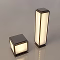 Modern Outdoor Lights Short And Tall Square Design With Black Frame White Shade