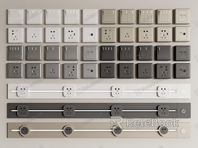 Modern switch switch socket combination mobile rail socket model