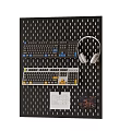 Perforated Board Wall Mount With Keyboard Headphones Papers And Photos Organizer