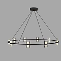 Modern Circular Chandelier With LED Bulbs And Metal Frame For Home Interior