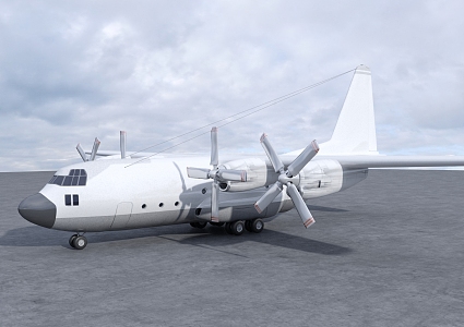 modern transport aircraft 3d model