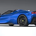 Blue Ferrari Convertible Sports Car With Sleek Exterior And Black Wheels Open Top