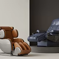 Modern Leather Massage Chairs Brown Gray And Navy Blue Ergonomic Design