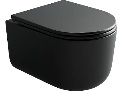 Modern Black Wall Mounted Toilet with Sleek Design and Clean Lines 3d model