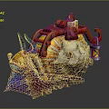 Vibrant Fantasy Snail Creature With Character On Decorated Shell And Hanging Lantern