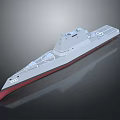 Modern Military Water Vessel Design with Hull Number 100 and Deck Markings