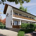 Modern self-built house renovation homestay 3d model