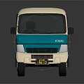 Teal and Gold City Bus Displaying Yellow Delivery Service Text on Side Panels