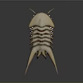 Detailed Arthropod Like Creature Organ And Hair Features With Segmented Body Spines And Hairy Texture