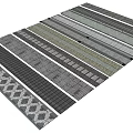 Decorative Garden Paving Materials Featuring Various Patterns Different Materials And Long Strip Designs 3d model