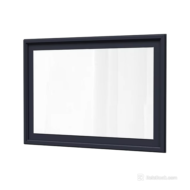 Sleek Rectangular Mirror with Black Frame for Modern Home Interior Design 3d model 