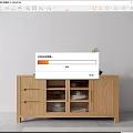 Sideboard Log Low Cabinet 3d model