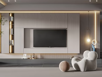 Modern TV background wall TV background 3d model