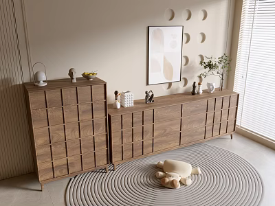 Modern Wood Grain Cabinet Simple Style Cabinet Whole Cabinet Sideboard Balcony Cabinet Storage Cabinet Entrance Cabinet 3d model