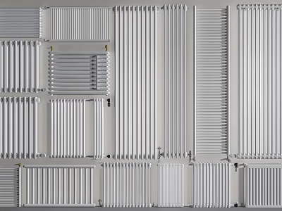 Various Modern Radiators with Different Stylish Designs and White Finish Options 3d model