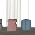 Modern stool combination 3d model