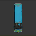 Vibrant Blue Mercedes-Benz Van With Green And Orange Graphics The Mystery Machine Text