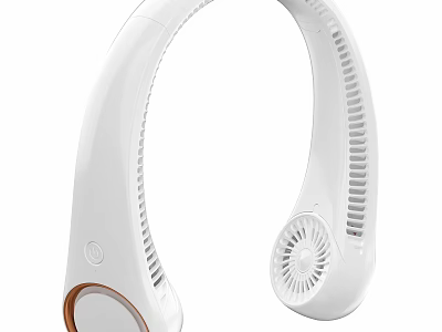 White Portable Neck Fan With Adjustable Design For Daily Use 3d model