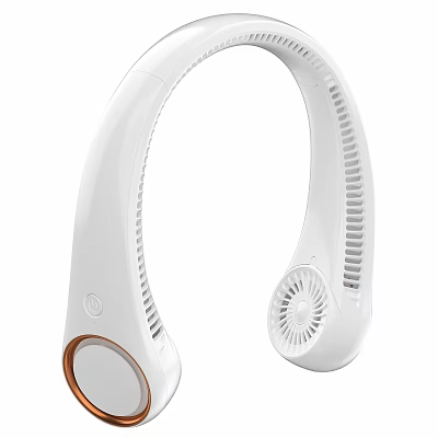 White Portable Neck Fan With Adjustable Design For Daily Use 3d model