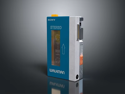 Sony Wurhman Stereo Portable Cassette Audio Device With Classic Retro Design 3d model