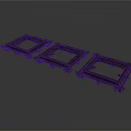 Three Architectural Black Square Frames As Construction Structure Design Elements