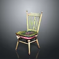 Unique Wooden Chair Design With Carved Backrest Patterned Seat And Sturdy Legs