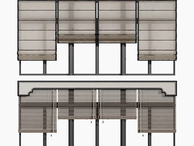 Modern Stylish Window Blinds For Home Interior Design And Light Control 3d model