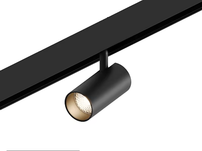 Modern Black Track Ceiling Light With Cylindrical Lamp Head And Warm Light 3d model