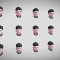 Male Portraits Collection Featuring Various Facial Expressions And Head Shots