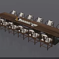 Solid Wood Tea Table And Matching Chairs With White Cushions