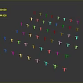 Colorful Game And Movie Characters In Various Poses On Gray Background