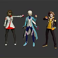 Game And Movie Characters In Dynamic Action Poses With Colorful Outfits And Accessories