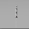 Space Exploration Rocket Model with White Black Design Multi Stage Booster and USA Flag 3d model