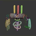 Game Movie Robot Character With Mechanical Design And Metallic Gear Structures